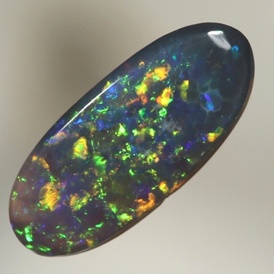 SOLID BLACK OPAL Bright orange and green Pinfire pattern